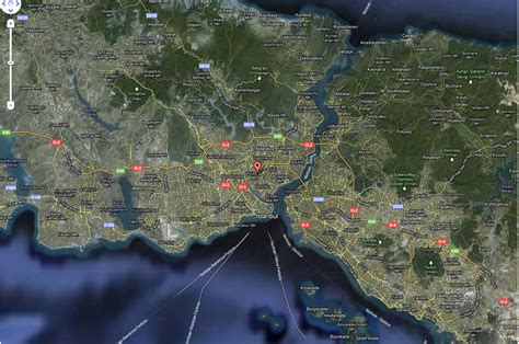 Istanbul şehir haritası uydu görüntüsü